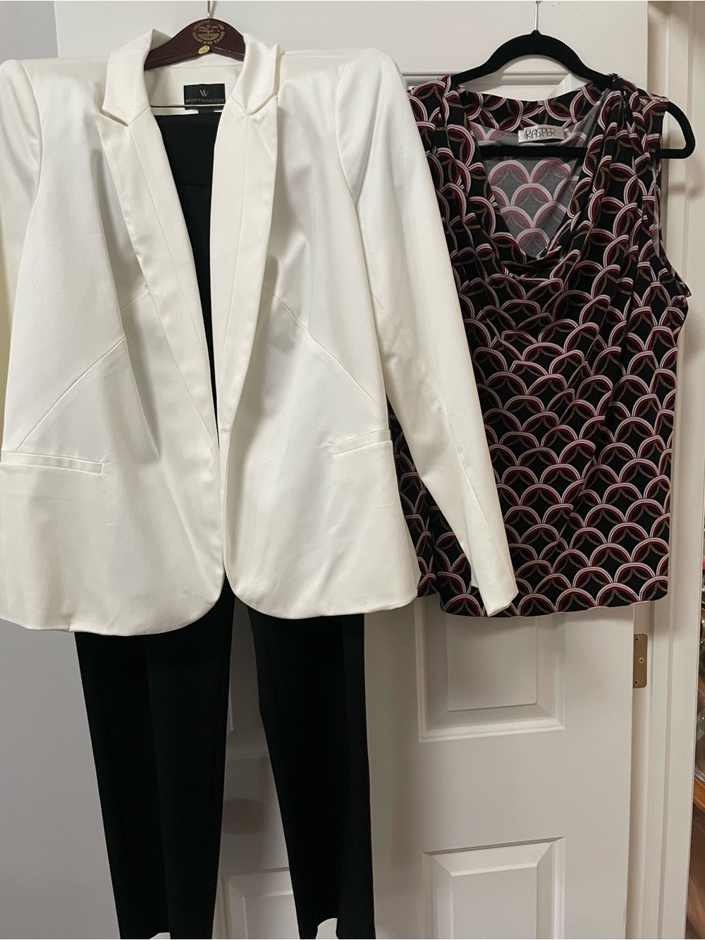 Women's White Cotton Sateen Blazer -
